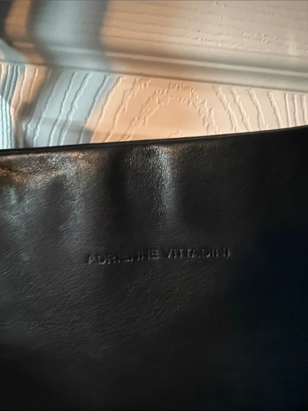 Adrienne Vittadini Black Leather Shoulder Bag